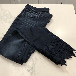 New York and Company Soho embroidered ankle jeans